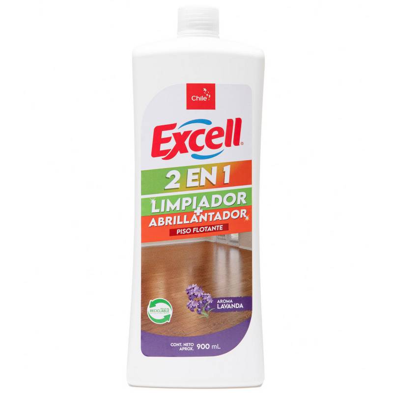 EXCELL - Limpiador y abrillantador líquido para piso flotante 900 cc botella