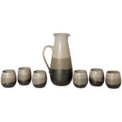 undefined - Juego pisco sour de jarra + 6 vasos cerámica grafito