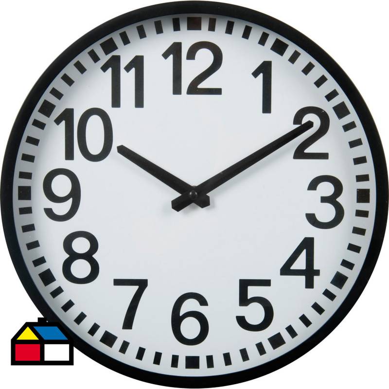 RONDA - Reloj redondo 30x30x4 cm negro