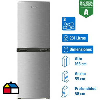 Refrigerador Frio Directo Bottom Freezer 231 Litros Gris Sodimac Cl