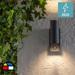 JUST HOME COLLECTION - Apliqué de muro LED 4 W gris mate con sensor de movimiento