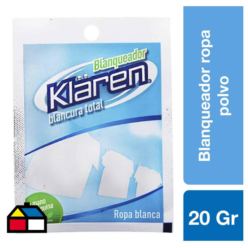 KLAREN - Blanqueador de ropa en polvo 20 gr