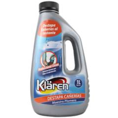 KLAREN - Destapa cañerías líquido 1 litro botella.