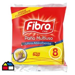 FIBRO CHILE - Set de paños multiuso 8 unidades