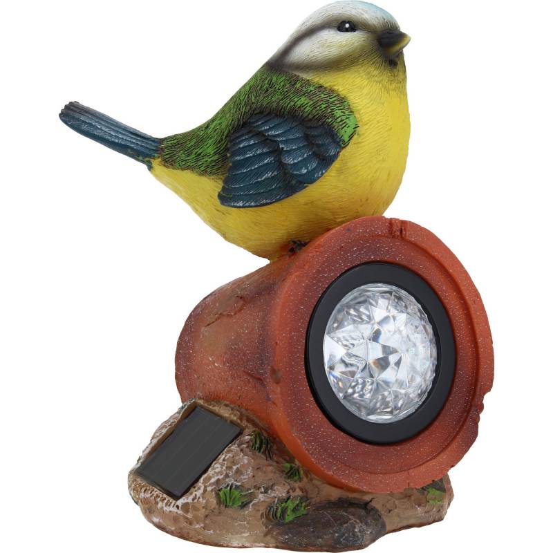 JUST HOME COLLECTION - Pájaro solar decorativo de poliresina 17 cm