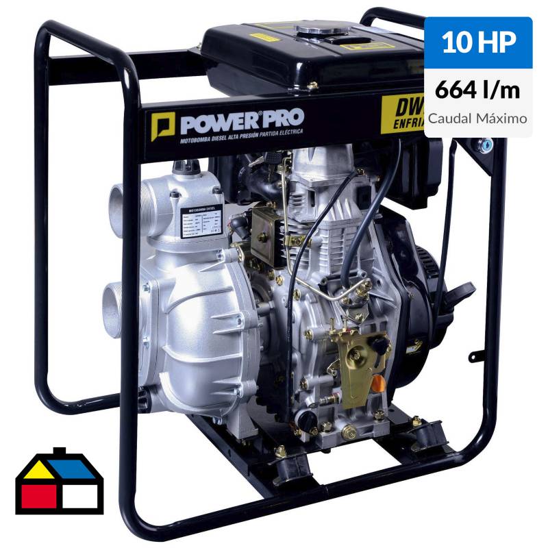 POWER PRO - Motobomba 3" a diesel 10HP alta presión/part. eléctrica