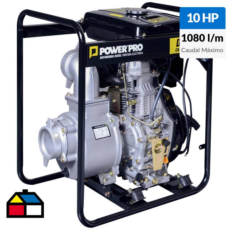 POWER PRO - Motobomba 4" a diesel 10HP partida eléctrica