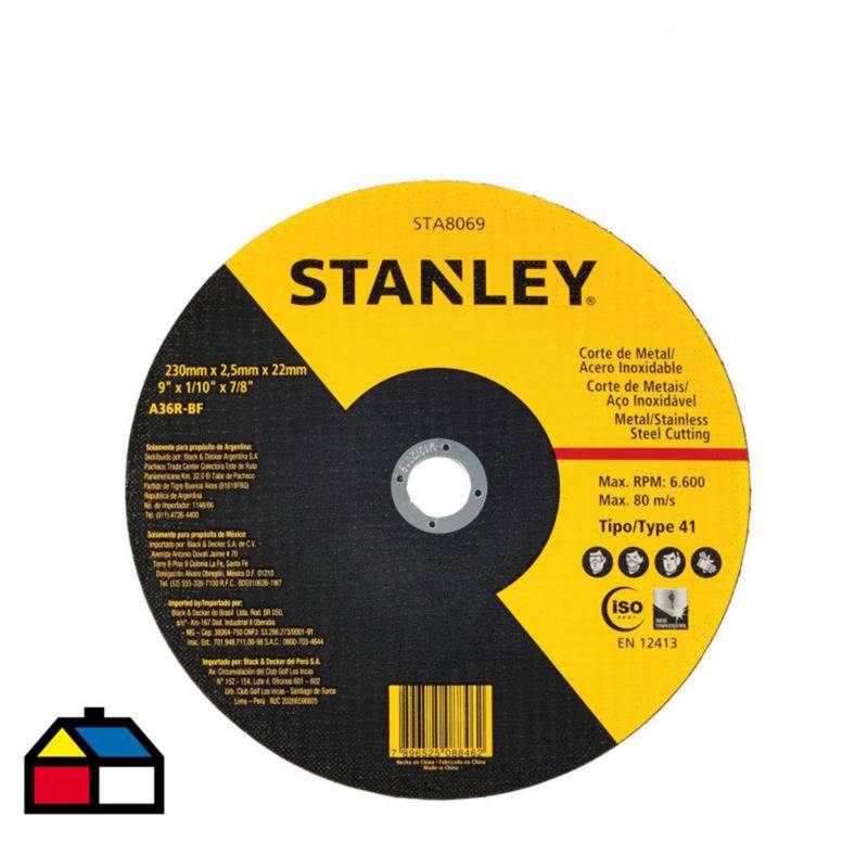 STANLEY - Disco de corte 9" grano abrasivo