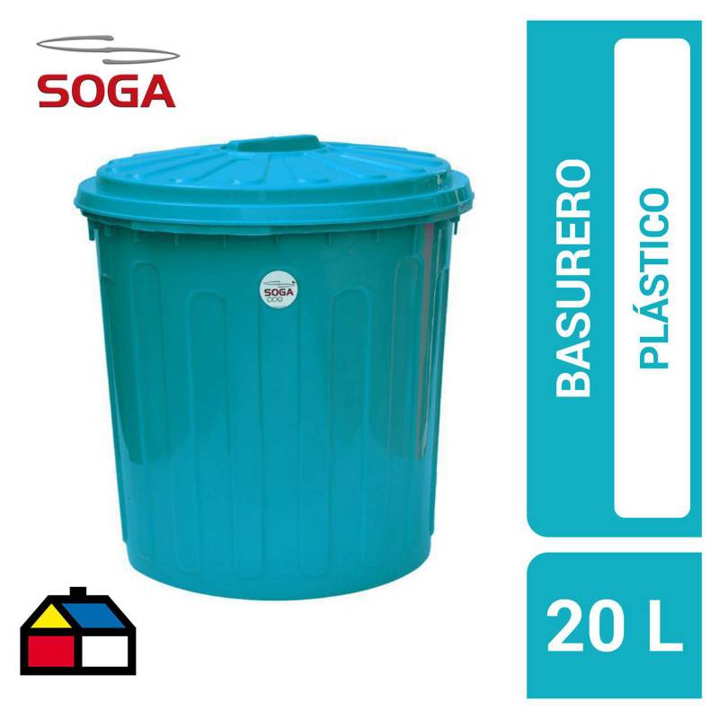SOGA - Papelero de Plástico 20 Lts  con tapa
