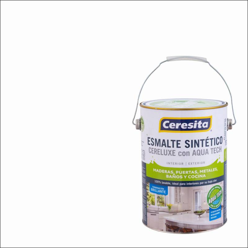 CERESITA - Esmalte Sintético Cereluxe Aquatech Semibrillo Blanco 1 gl