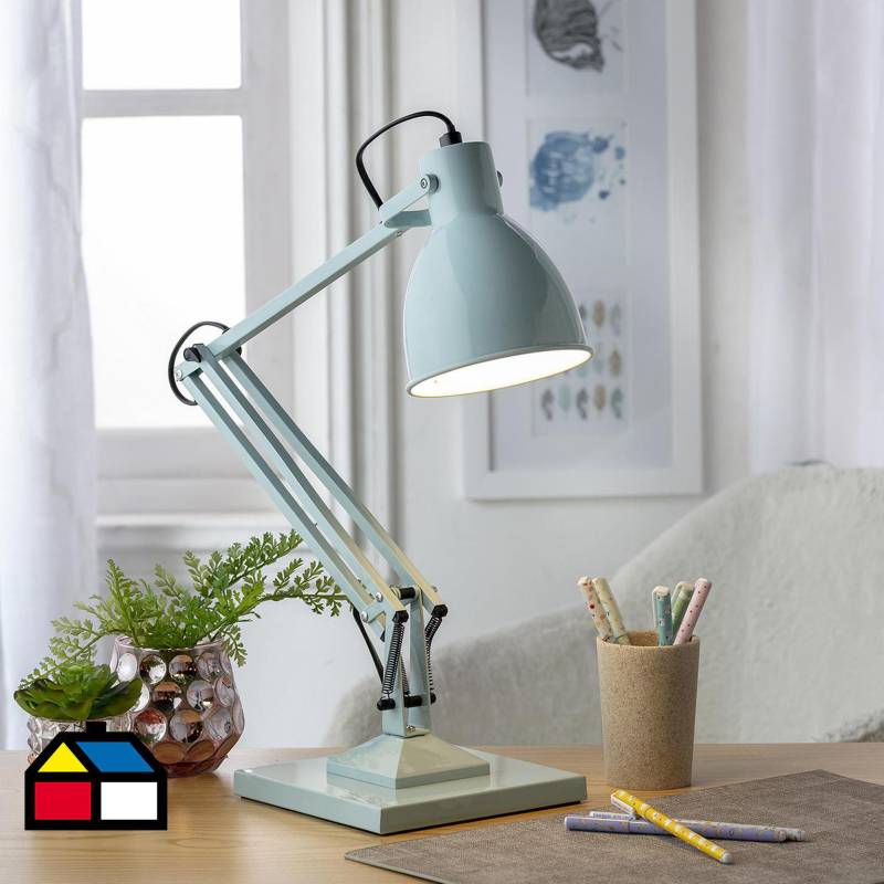 HOMY - Lámpara de escritorio Bostón celeste 1 l E27 25 W