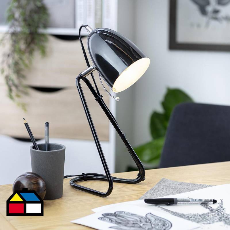 HOMY - Lámpara de escritorio San Diego negra E14 25 W