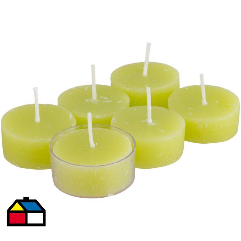 ORGANIC - Set de velas verbena fresias 6 unidades Verde claro