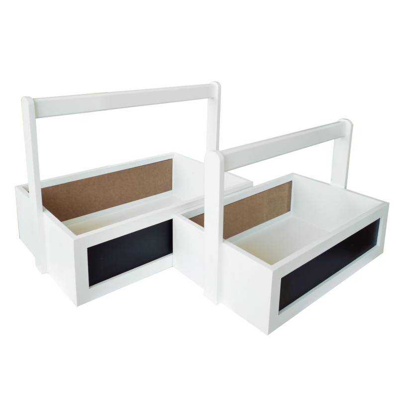 SOHOGAR - Set de cajas 25x37x25 cm 2 unidades blanco