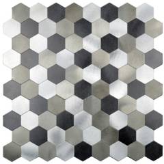 SENSO - Mosaico auto-instalable aluminio gris Panal 28X29 cm