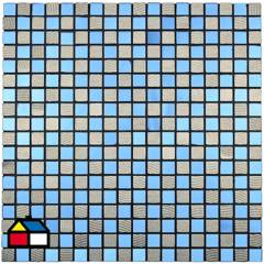 SENSO - Mosaico auto-instalable aluminio vidrio Depp azul 30X30 cm