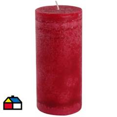 HOMY - Vela pilar frutilla 15x7 cm rojo
