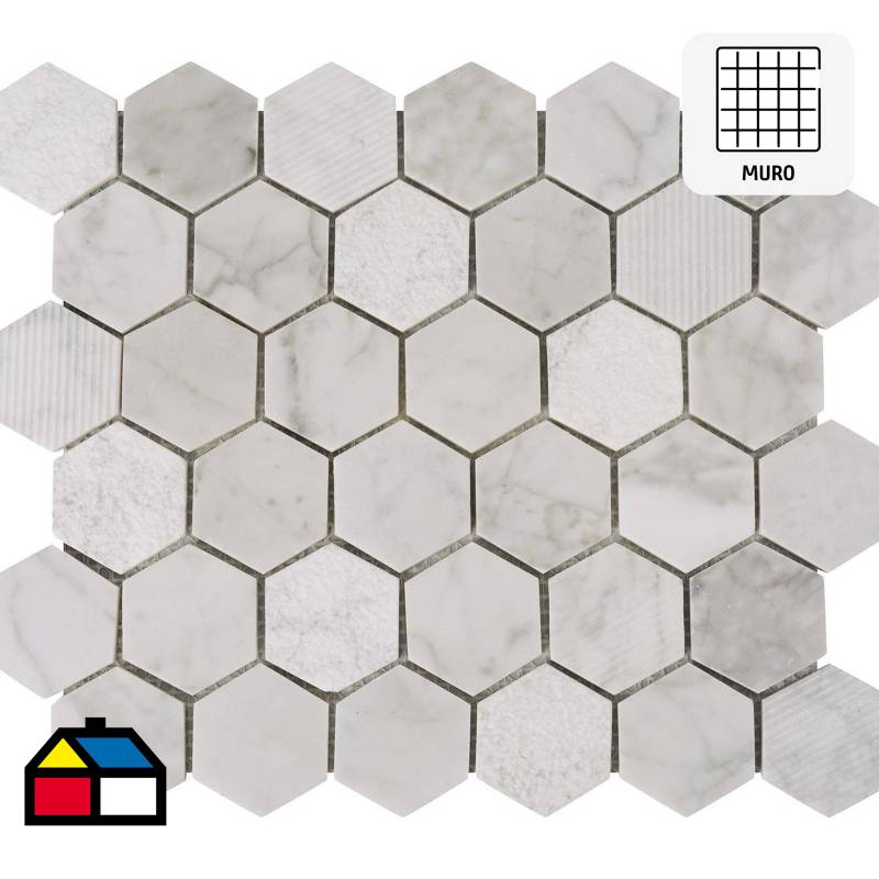 KLIPEN - Malla 30x30 cm hexagonal Carrara mix