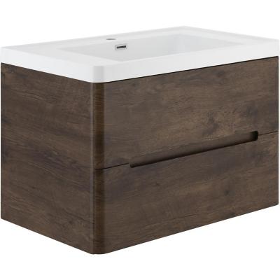 Mueble De Baño Vicenso Chocolate Cajones Derechos Poceta Izquierda  89.5x45.5 Cm - listocorona