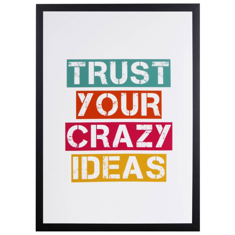 RETELA - Cuadro Enmarcado Crazy Ideas 50x35 cm
