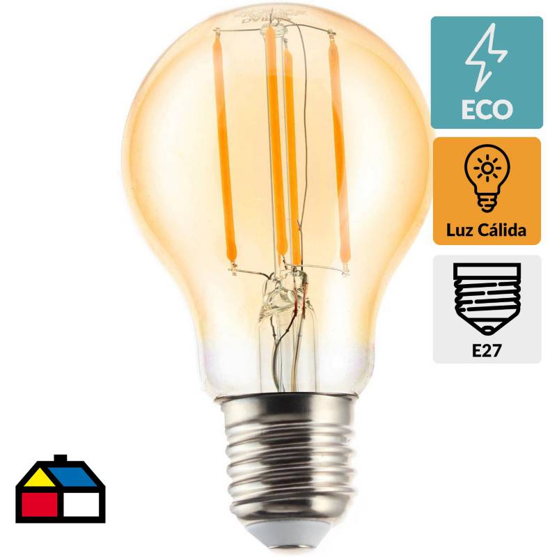 DAIRU - Ampolleta LED filamentos E27 6W luz cálida