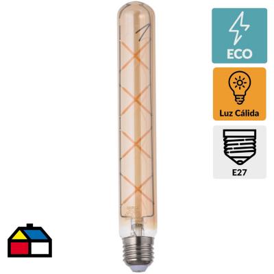 Ampolleta LED filamentos E27 5W luz cálida.