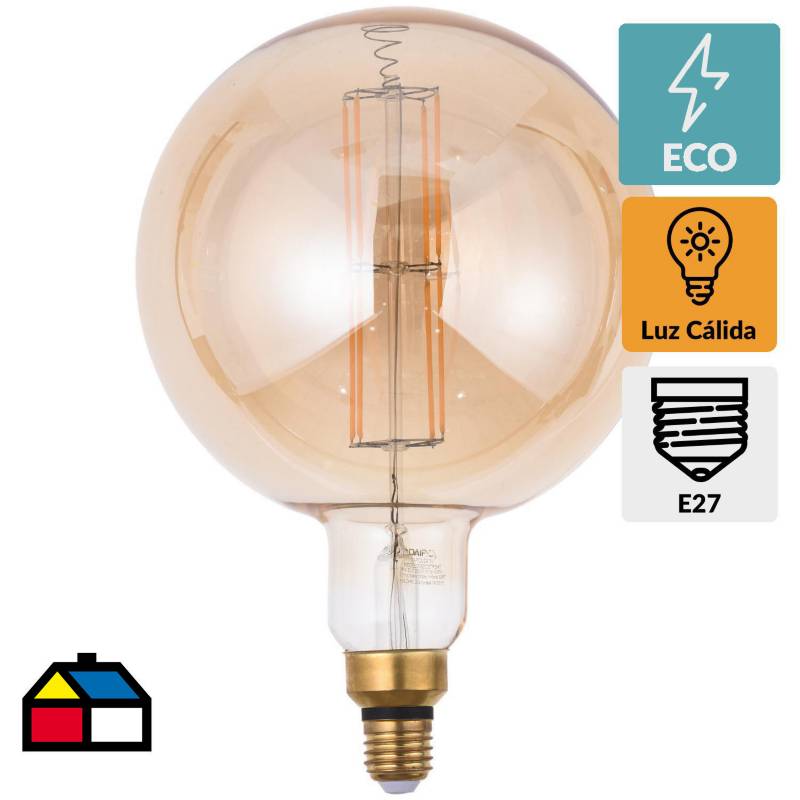 DAIRU - Ampolleta LED filamentos E27 8W luz cálida