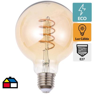 Ampolleta LED filamentos E27 4W luz cálida.
