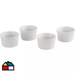 JUST HOME COLLECTION - Set 4 bowls texturado blanco