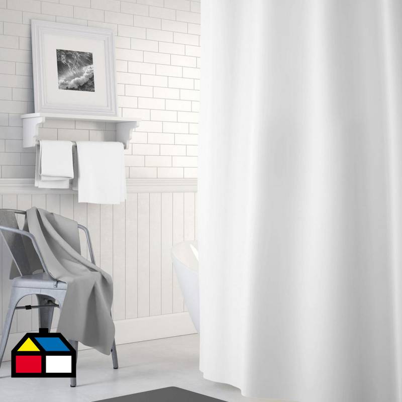 PALERMO - Forro para cortina baño PVC blanco 180x180 cm