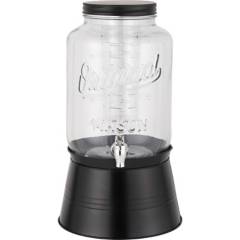 JUST HOME COLLECTION - Dispensador agua vidrio 8 l  bas negra 2 piezas