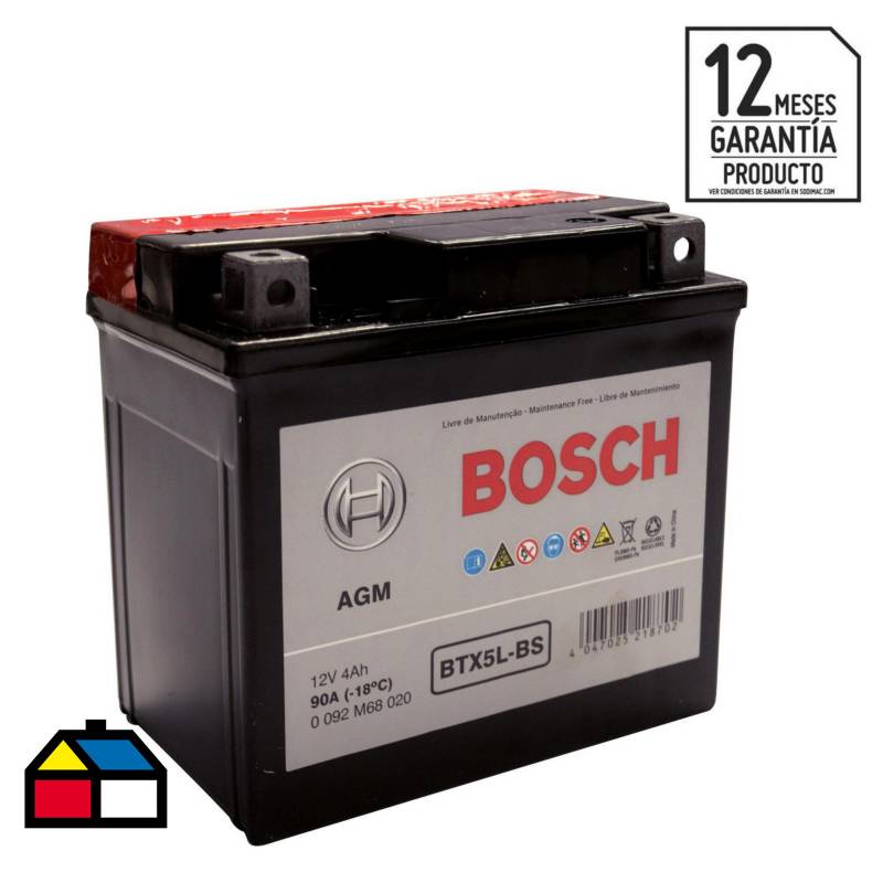 BOSCH - Batería para moto 4 A positivo derecho 70 CCA
