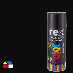 REX - Pintura spray general 400 ml negro brillante