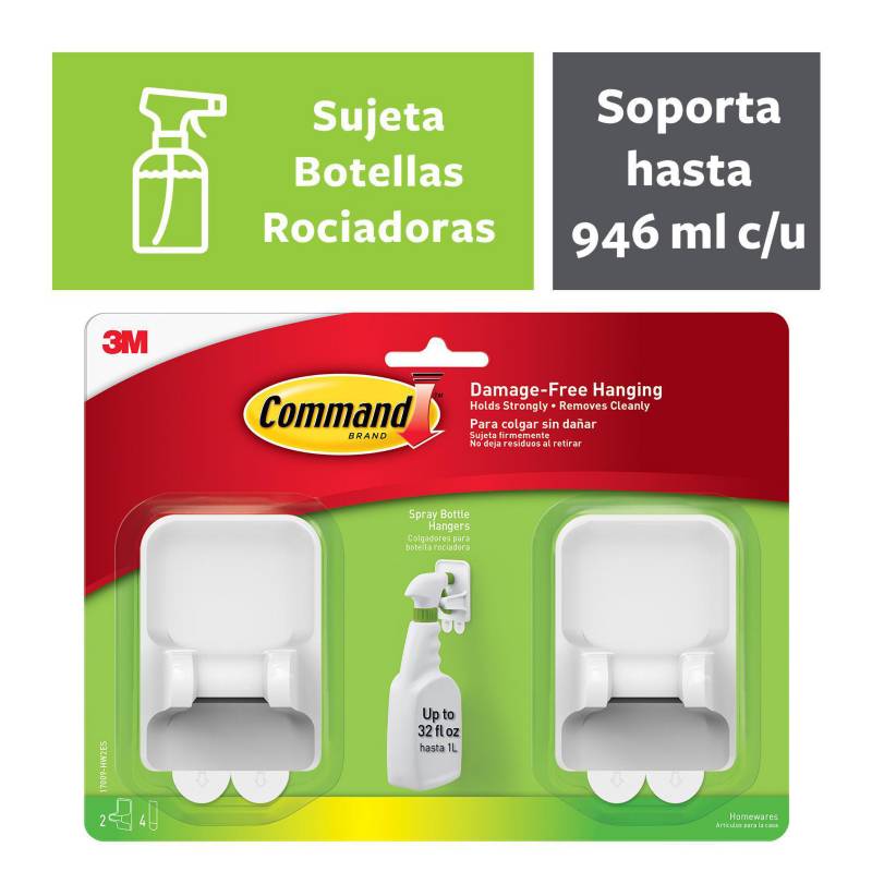 COMMAND - Colgador para Botella Rociadora blanco 2/paquete