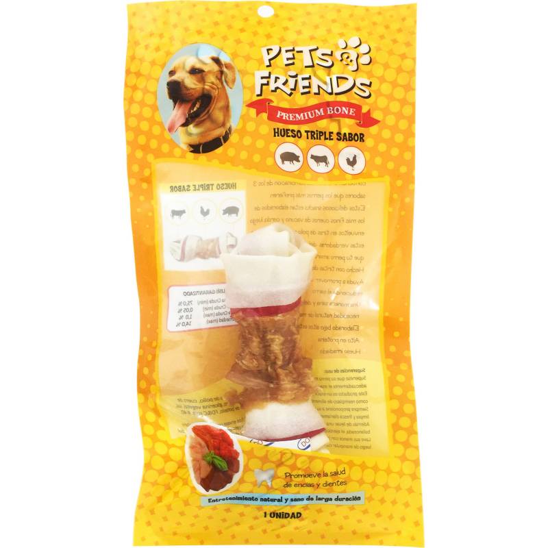 PETS AND FRIENDS - Hueso triple con sabor M