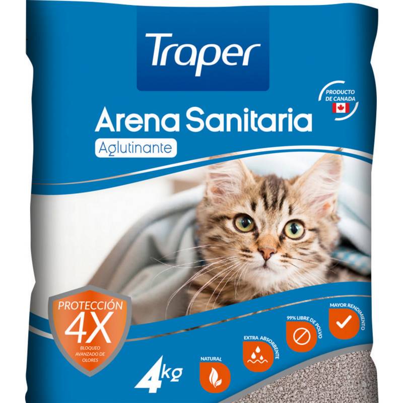 TRAPER - Arena sanitaria para gatos 4 kilos