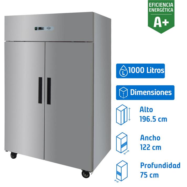 Refrigerador industrial 2 puertas 1.000 litros inox - Sodimac.cl