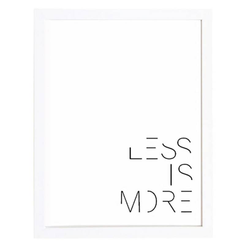 PAPEL ILUSTRADO - Cuadro 40x50 cm marco  frase less is more