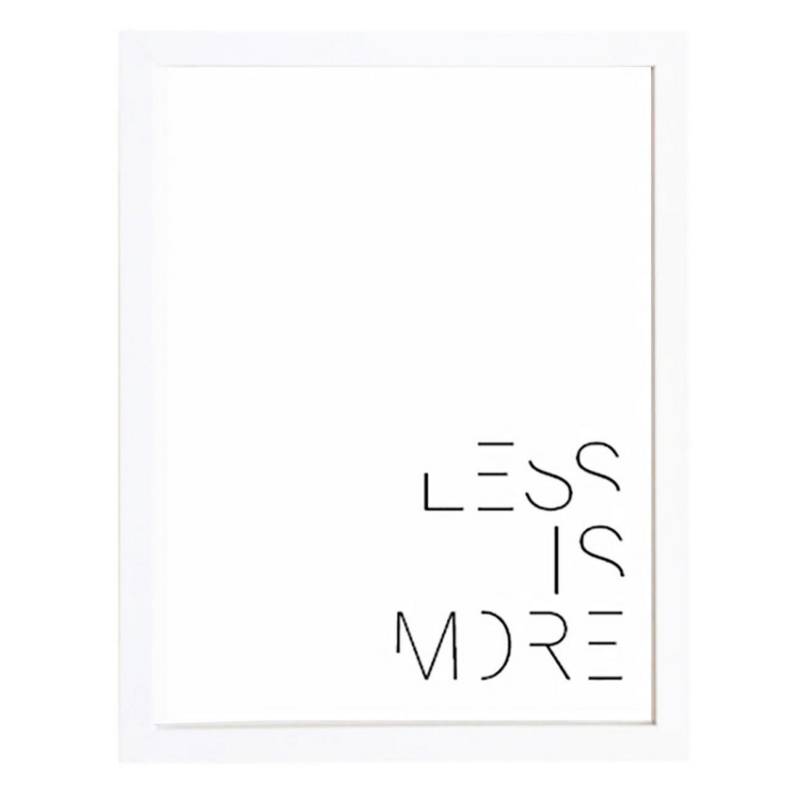 PAPEL ILUSTRADO - Cuadro 30x40 cm marco  frase less is more