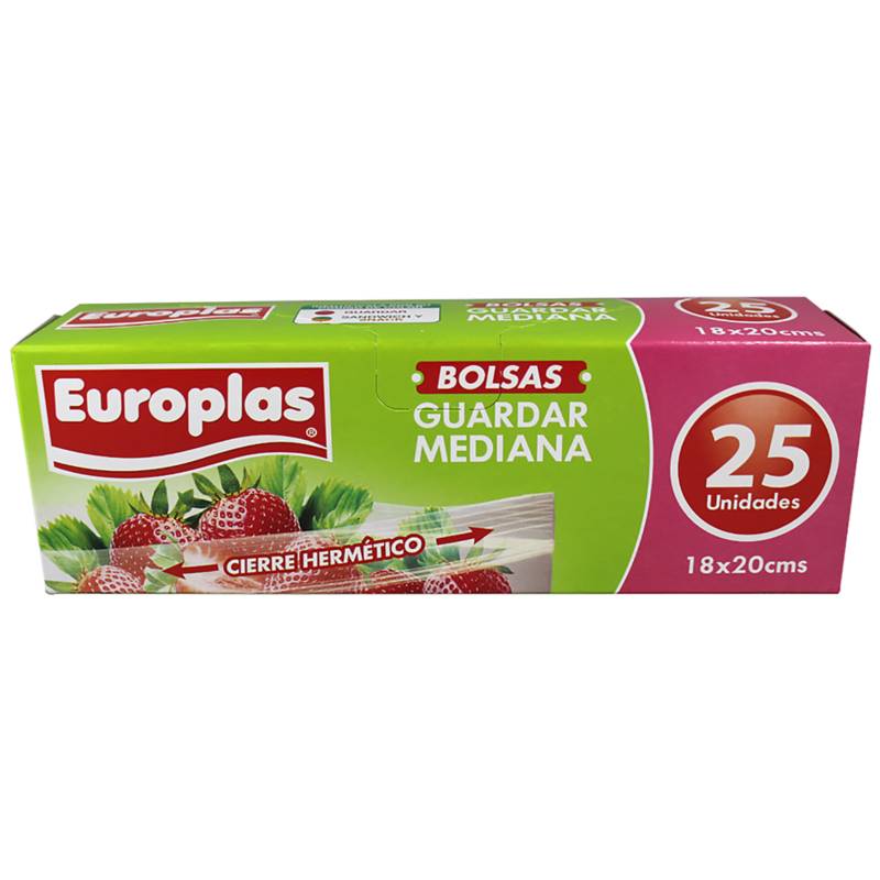 EUROPLAS - Bolsa hermetica europlas 18x20 cm  25 unidades