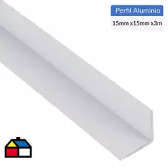 SUPERFIL - Ángulo Aluminio 15x15x1 mm Blanco  3 m