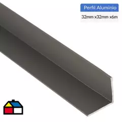 SUPERFIL - Ángulo Aluminio 32x32x1  mm Titanio  6 m