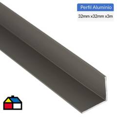 SUPERFIL - Ángulo Aluminio 32x32x1  mm Titanio  3 m