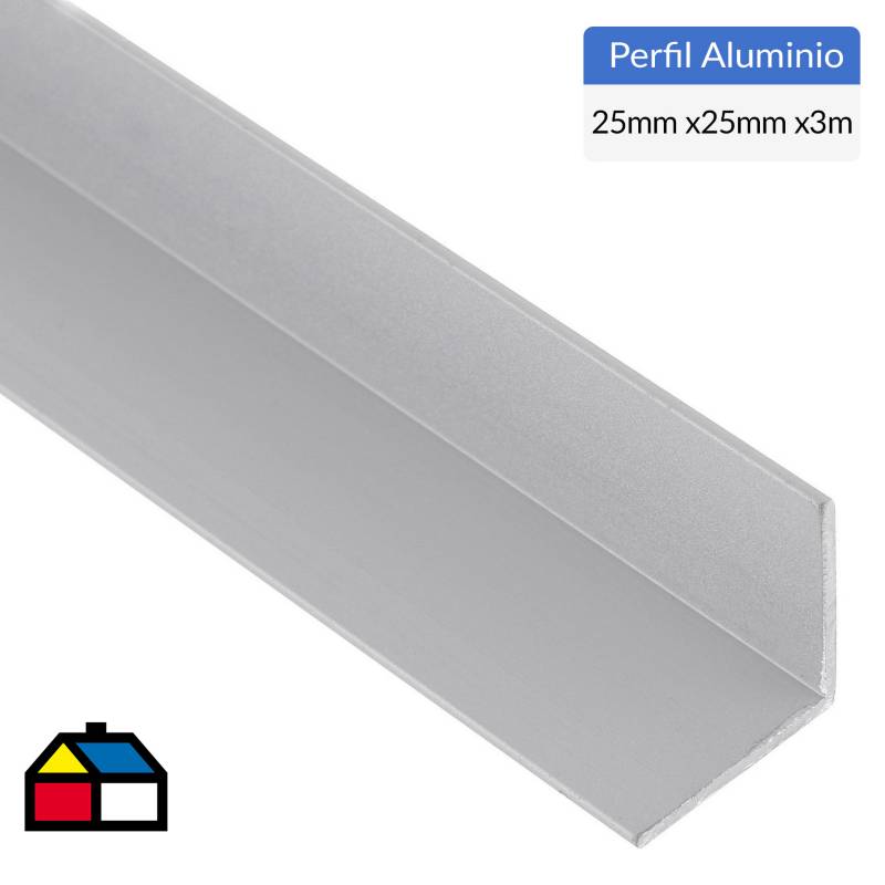 SUPERFIL - Ángulo Aluminio 25x25x1 mm Mate  3 m
