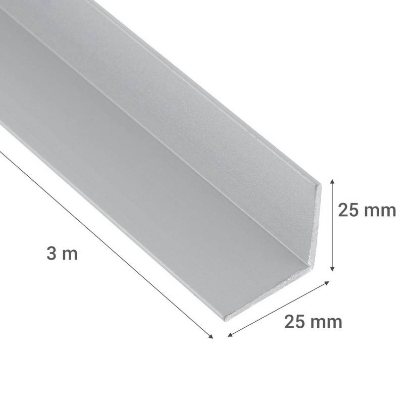Perfil Angulo De Aluminio Blanco 25x25mm