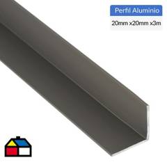 SUPERFIL - Ángulo Aluminio 20x20x1 mm Titanio  3 m