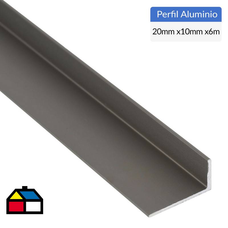 SUPERFIL - Ángulo Aluminio 20x10x1,3 mm Titanio  6 m