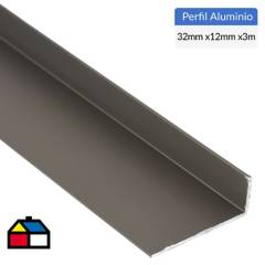 SUPERFIL - Ángulo Aluminio 32x12x1 mm Titanio  3 m
