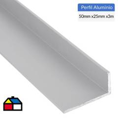SUPERFIL - Ángulo Aluminio 50x25x3 mm Natural  3 m