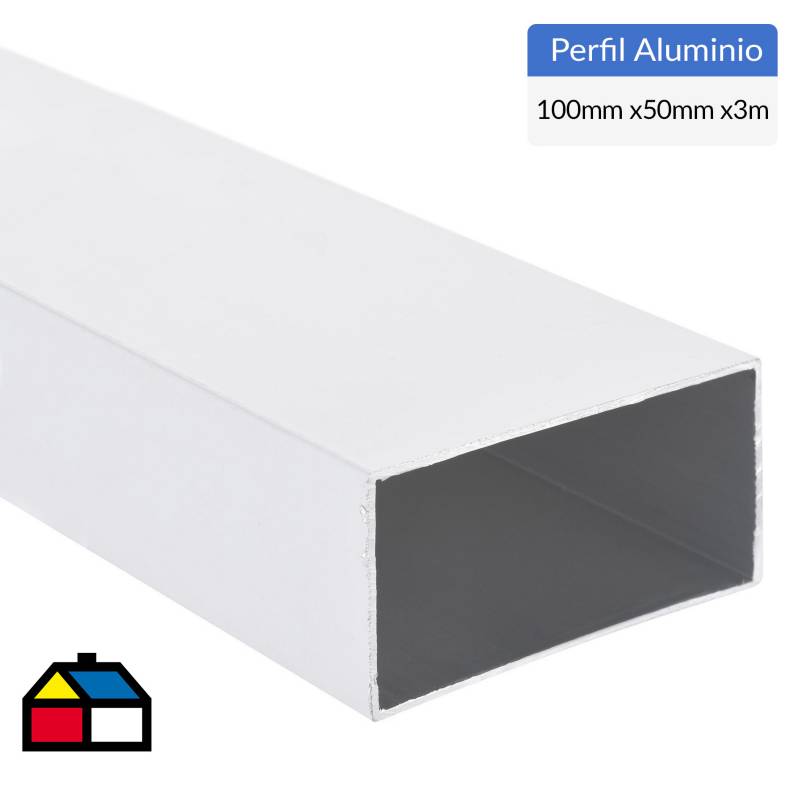 SUPERFIL - Tubular Aluminio 100x50x1,5 mm Blanco  3 m